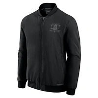 Blouson aviateur zippé Fanatics Pro Road pour homme, noir, des Ducks d'Anaheim