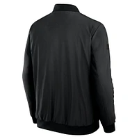 Blouson aviateur zippé Fanatics Pro Road pour homme, noir, des Ducks d'Anaheim