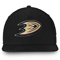 Casquette Snapback Fanatics noire pour homme avec emblème de l'équipe Anaheim Ducks