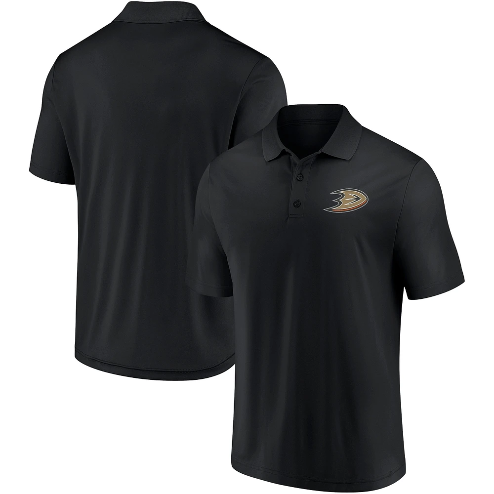 Polo noir Anaheim Ducks Winning Streak Fanatics pour hommes