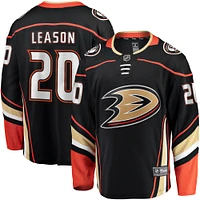 Maillot de joueur Breakaway Premier Fanatics pour hommes Brett Leason, noir, Anaheim Ducks