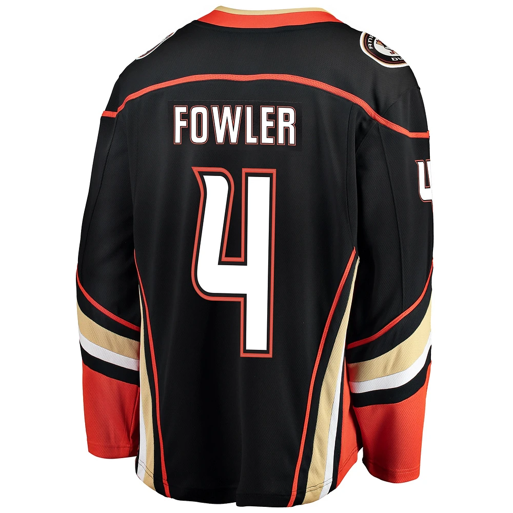 Maillot de joueur échappé des Ducks d'Anaheim Fanatics Cam Fowler pour hommes, noir