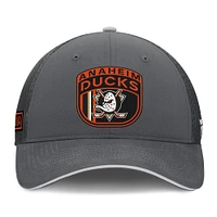 Men's Fanatics Gray Anaheim Ducks Authentic Pro Home Ice Trucker Adjustable Hat