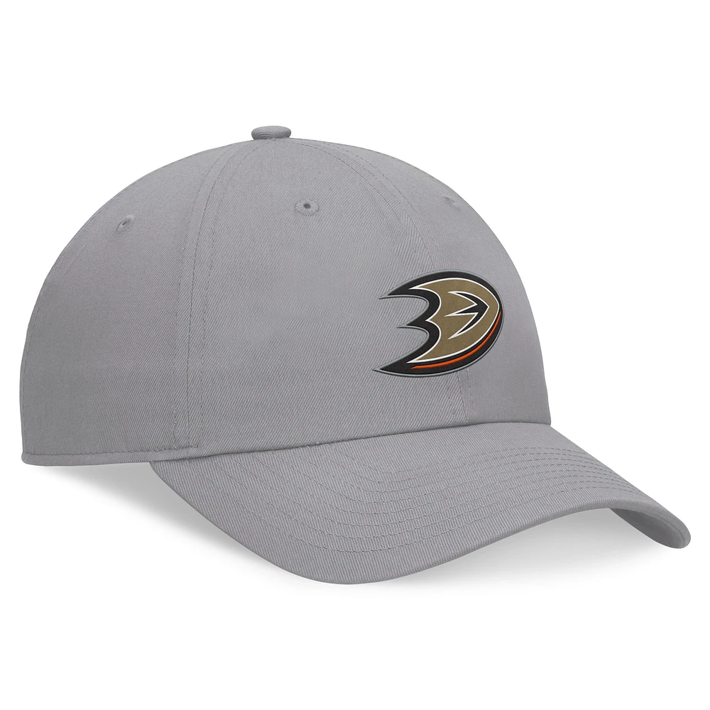 Casquette ajustable gris Anaheim Ducks Extra Time Fanatics pour hommes