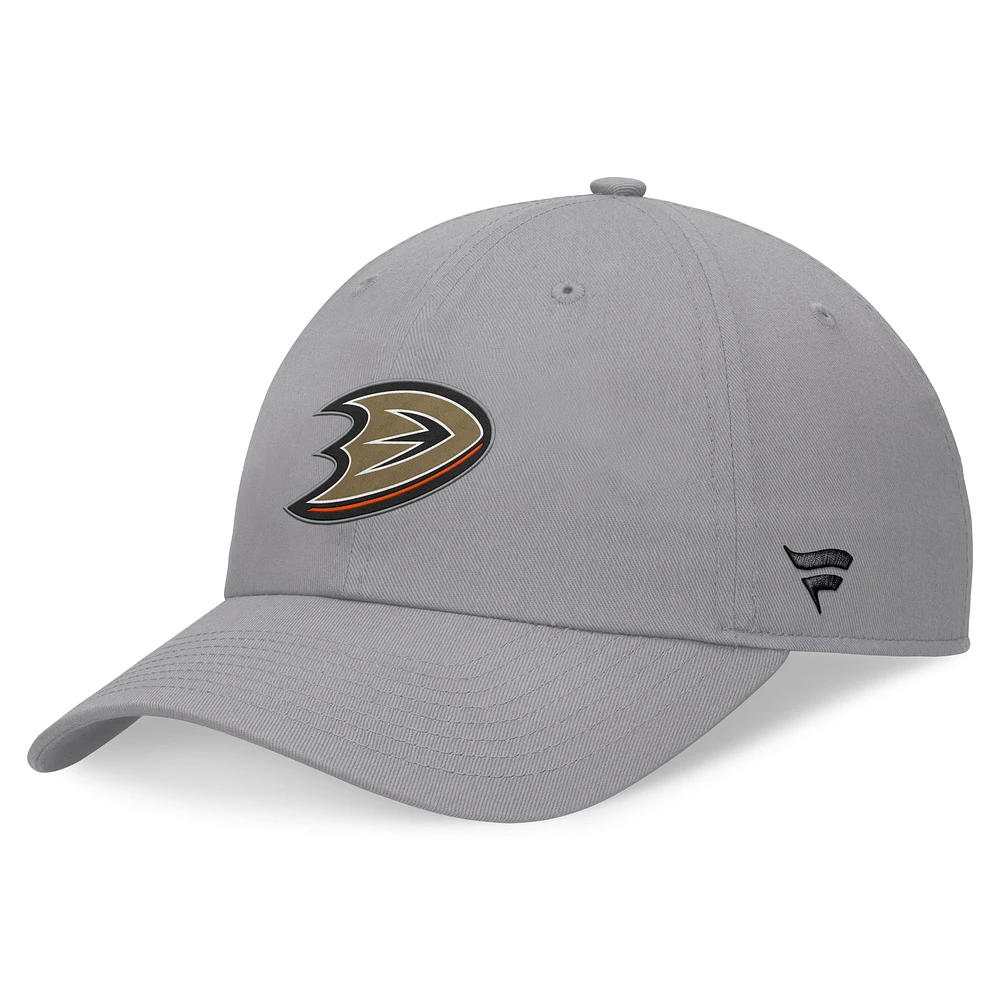 Casquette ajustable gris Anaheim Ducks Extra Time Fanatics pour hommes