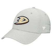 Casquette Fanatics grise pour homme avec logo principal Core Flex des Anaheim Ducks