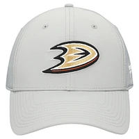 Casquette Fanatics grise pour homme avec logo principal Core Flex des Anaheim Ducks