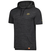 Men's Fanatics  Heather Charcoal Anaheim Ducks Authentic Pro Short Sleeve Pullover Hoodie