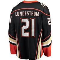 Men's Fanatics Isac Lundestrom Black Anaheim Ducks Home Breakaway Jersey