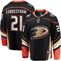 Men's Fanatics Isac Lundestrom Black Anaheim Ducks Home Breakaway Jersey