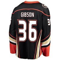 Men's Fanatics John Gibson Black Anaheim Ducks Breakaway Player Jersey