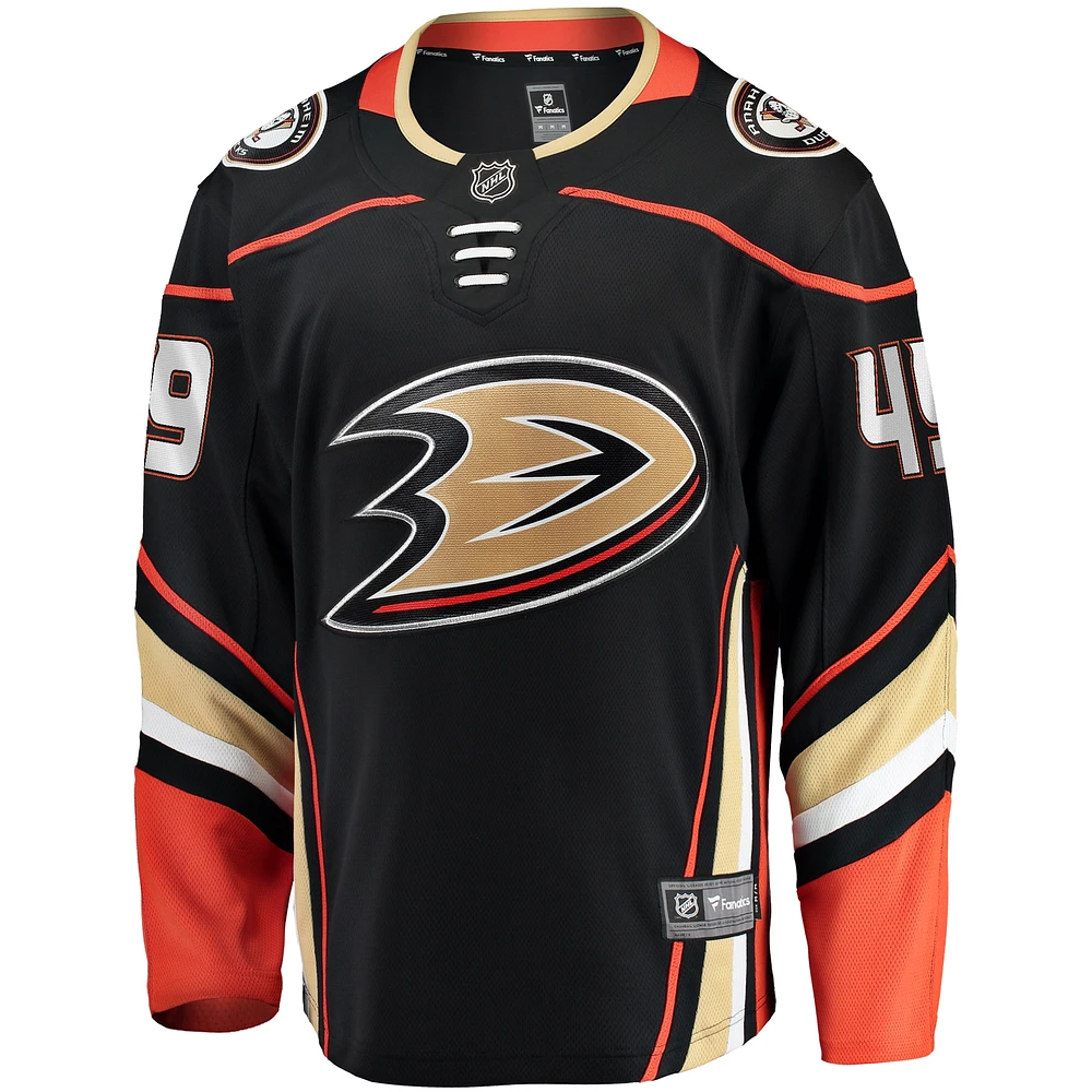 Men's Fanatics Max Jones Black Anaheim Ducks Home Breakaway Jersey