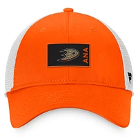 Men's Fanatics Orange/White Anaheim Ducks Authentic Pro Rink Trucker Snapback Hat