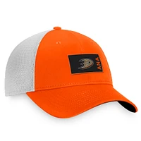 Men's Fanatics Orange/White Anaheim Ducks Authentic Pro Rink Trucker Snapback Hat