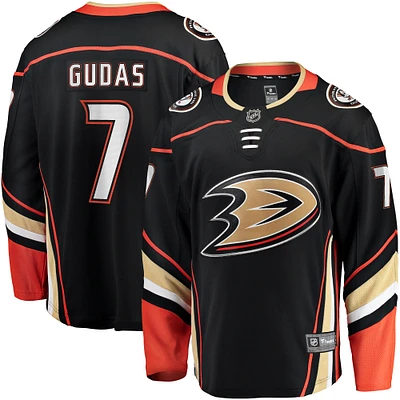 Maillot Breakaway à domicile Fanatics Radko Gudas pour hommes, noir, Anaheim Ducks