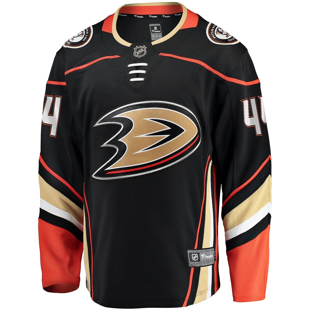 Fanatics pour hommes Ross Johnston noir Anaheim Ducks Home Premier Breakaway Player - Maillot