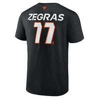 Men's Fanatics Trevor Zegras Black Anaheim Ducks Authentic Pro Prime Name & Number T-Shirt