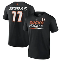 Men's Fanatics Trevor Zegras Black Anaheim Ducks Authentic Pro Prime Name & Number T-Shirt