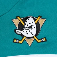 Sweat à capuche Mitchell & Ness pour hommes, noir/bleu sarcelle, entraîneur-chef des Ducks d'Anaheim