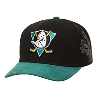 Men's Mitchell & Ness Black Anaheim Ducks May Flowers Pro Crown Snapback Hat