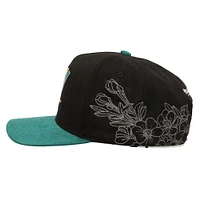 Men's Mitchell & Ness Black Anaheim Ducks May Flowers Pro Crown Snapback Hat