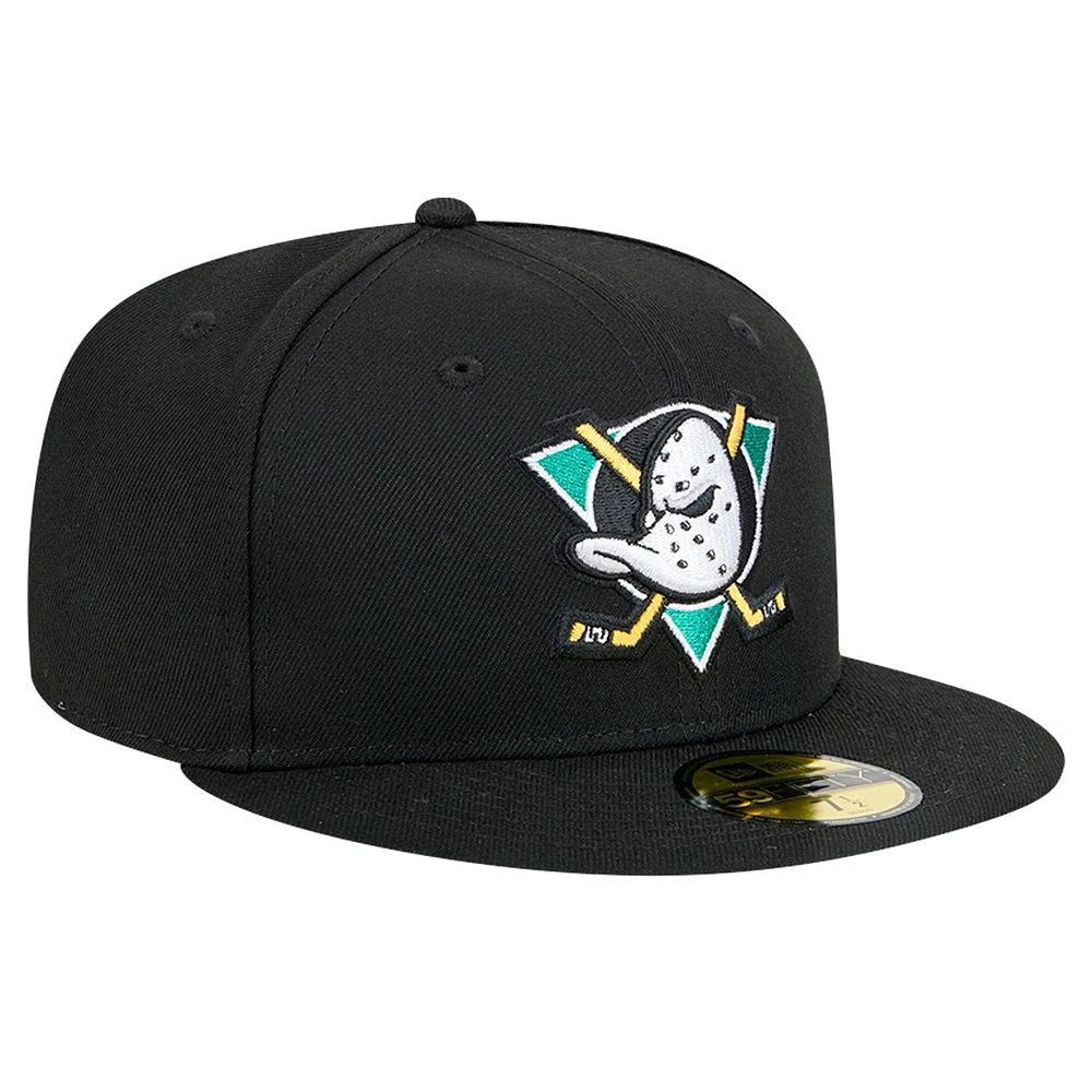 Men's New Era Black Anaheim Ducks Core 59FIFTY Fitted Hat