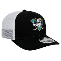 Men's New Era Black Anaheim Ducks Core Trucker 9SEVENTY Stretch-Snap Hat