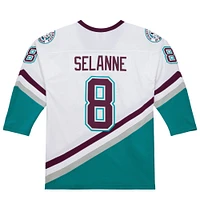 Maillot de jeu puissance blanc Teemu Selanne pour homme des Ducks d'Anaheim 1996-97