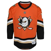 Maillot de joueur réplique orange des Ducks d'Anaheim de Trevor Zegras pour enfants d'âge préscolaire