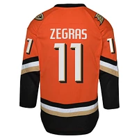 Maillot de joueur réplique orange des Ducks d'Anaheim de Trevor Zegras pour enfants d'âge préscolaire