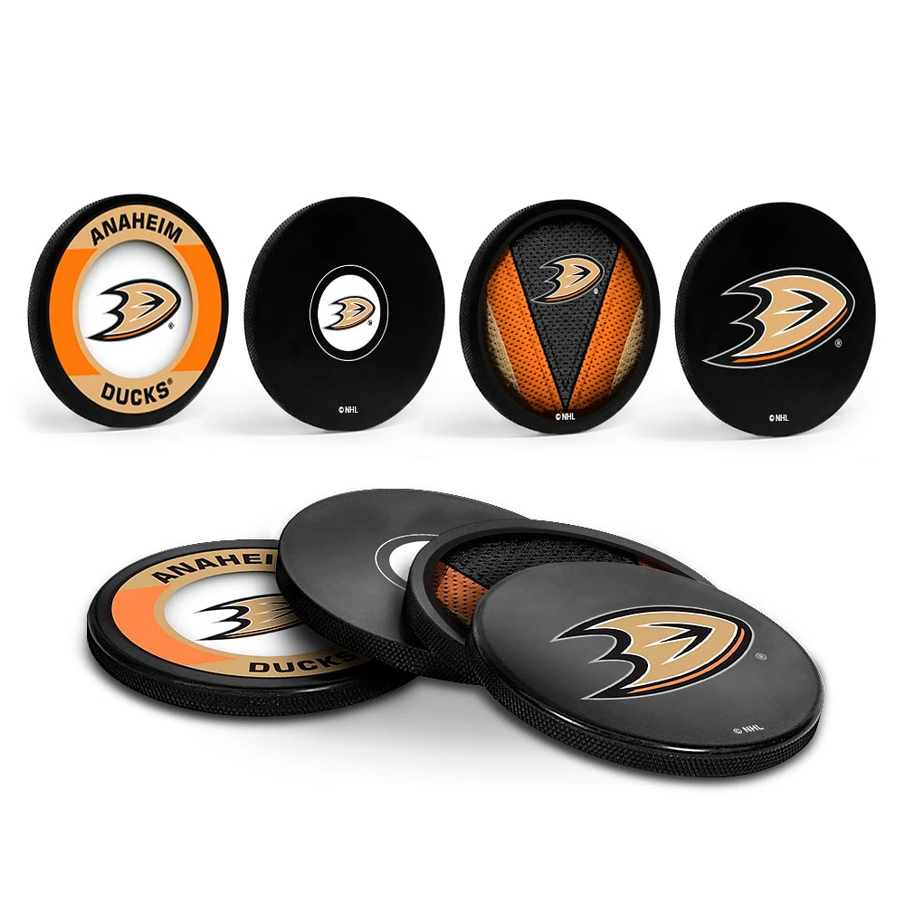 The Sports Vault Anaheim Ducks Four-Piece Puck Coaster Set