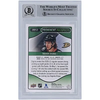 Trevor Zegras Anaheim Ducks Autographed 2021-22 Upper Deck Parkhurst Prominent Prospects #PP17 Beckett Fanatics Witnessed Authenticated 10 Rookie Card with "NHL Debut 2/22/21" Inscription
