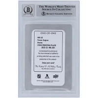 Trevor Zegras Anaheim Ducks Autographié 2021-22 Upper Deck Série 1 Plaque d'impression #HR-33 #1/1 Beckett Fanatics Witnessed Authenticated 10 Rookie Card avec l'inscription "Lets Go Ducks"