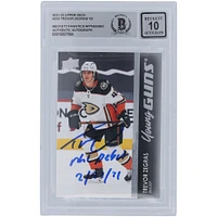 Trevor Zegras Anaheim Ducks Autographed 2021-22 Upper Deck Series 1 Young Guns #232 Beckett Fanatics Witnessed Authenticated 10 Rookie Card with "NHL Debut 2/22/21" Inscription