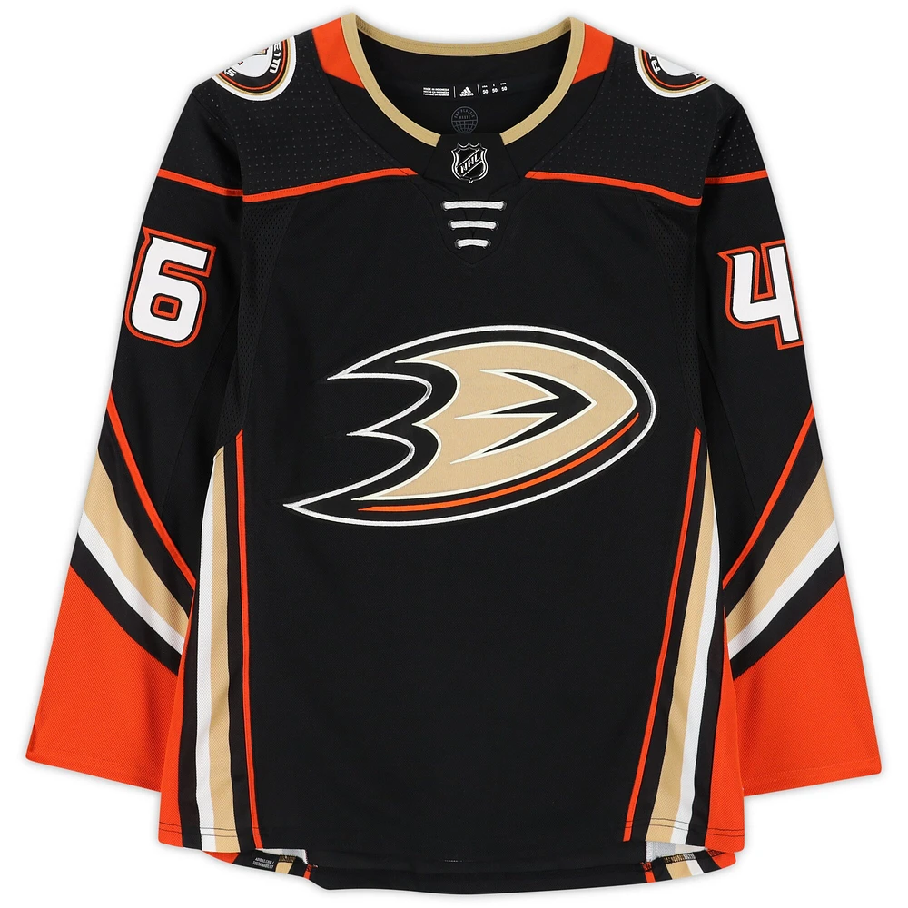 Trevor Zegras Anaheim Ducks Autographed Black Adidas Authentic Jersey with "NHL Debut 2/22/21" Inscription