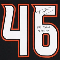 Trevor Zegras Anaheim Ducks Autographed Black Adidas Authentic Jersey with "NHL Debut 2/22/21" Inscription