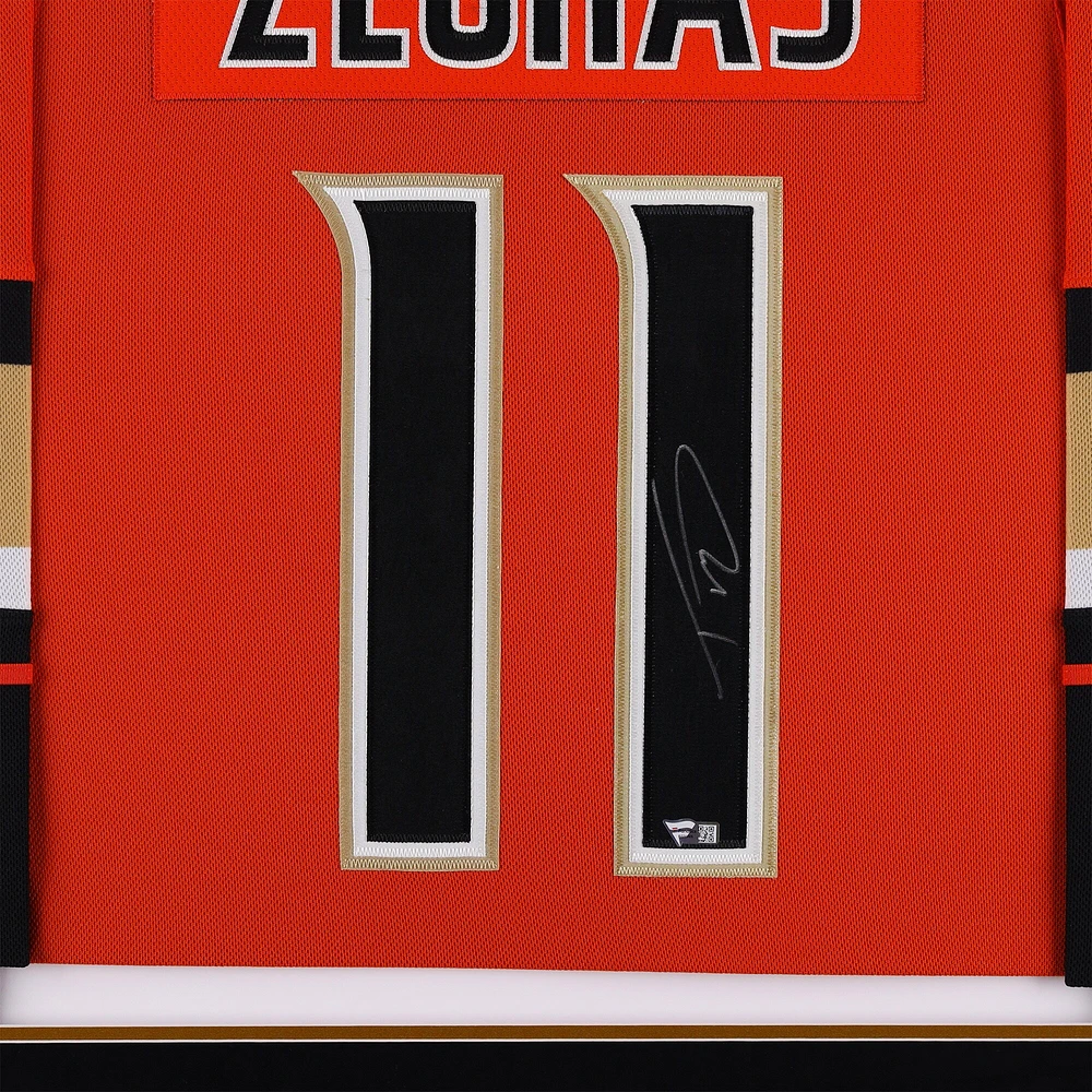 Maillot adidas authentique orange encadré de luxe autographié par Trevor Zegras des Anaheim Ducks