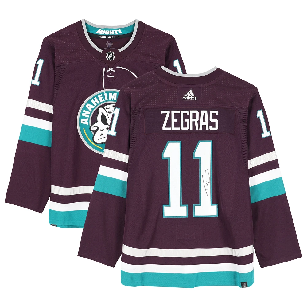 Trevor Zegras Anaheim Ducks Autographed Purple Alternate adidas Authentic Jersey