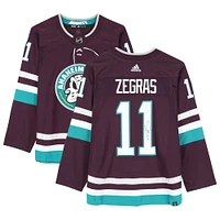 Trevor Zegras Anaheim Ducks Autographed Purple Alternate adidas Authentic Jersey