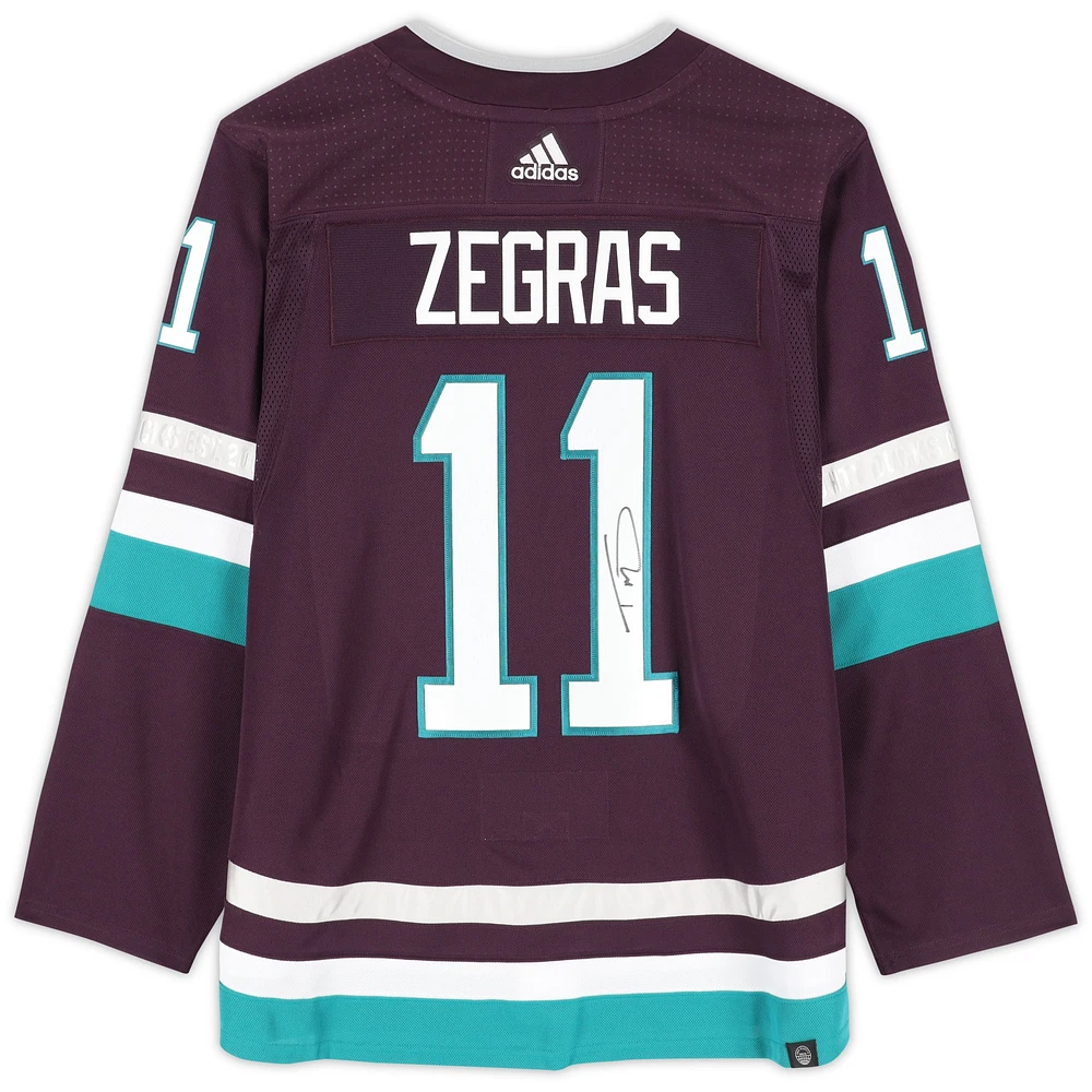 Trevor Zegras Anaheim Ducks Autographed Purple Alternate adidas Authentic Jersey