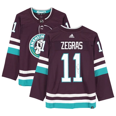 Trevor Zegras Anaheim Ducks Autographed Purple Alternate adidas Authentic Jersey