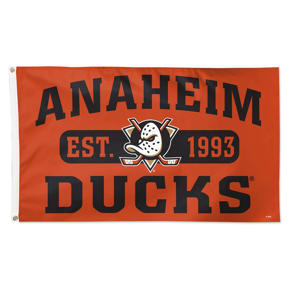 Drapeau simple face de luxe WinCraft Anaheim Ducks 3' x 5