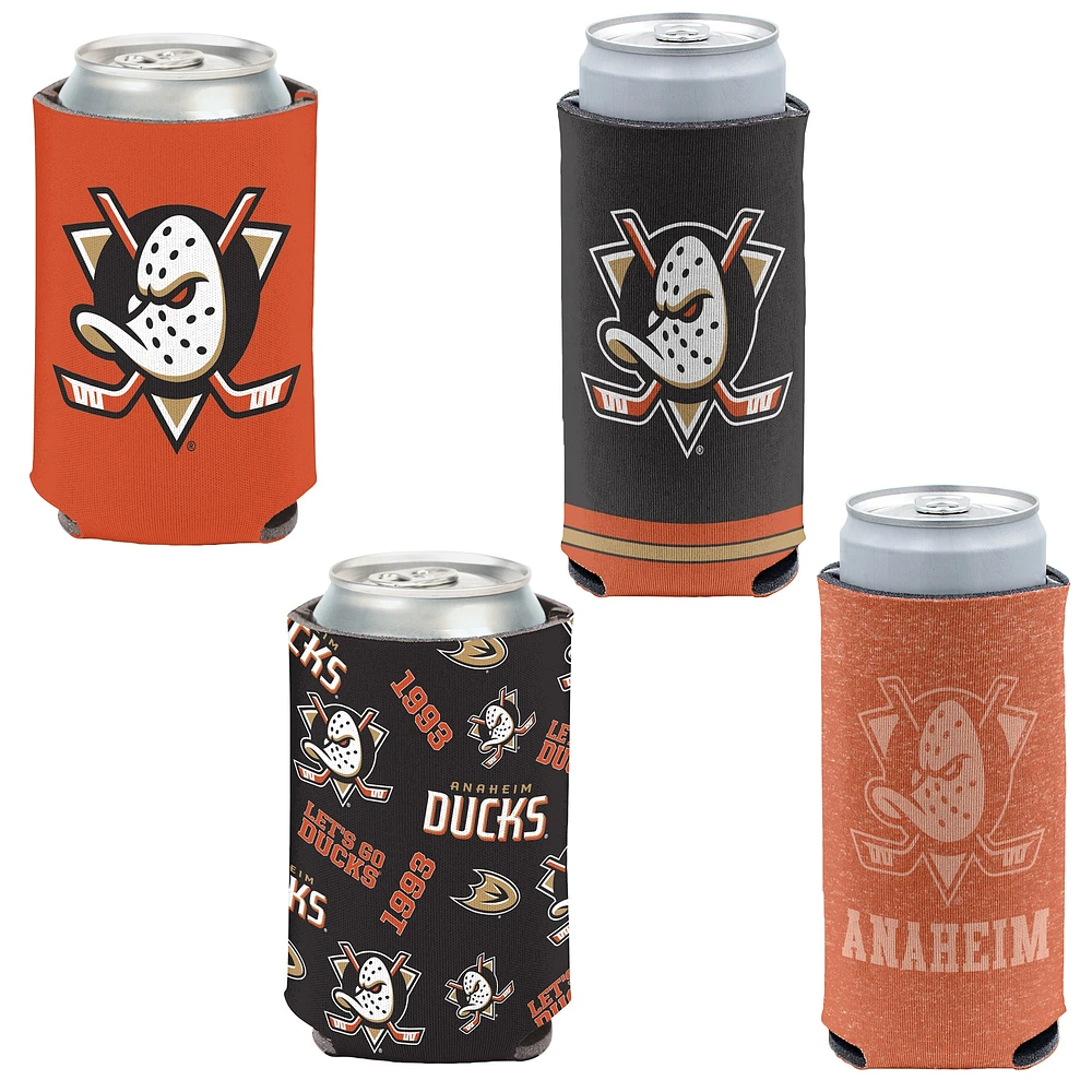 Ensemble de 4 refroidisseurs de canettes WinCraft Anaheim Ducks de 12 oz