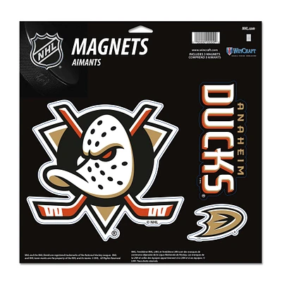 Lot de trois aimants en vinyle pour intérieur/extérieur WinCraft Anaheim Ducks