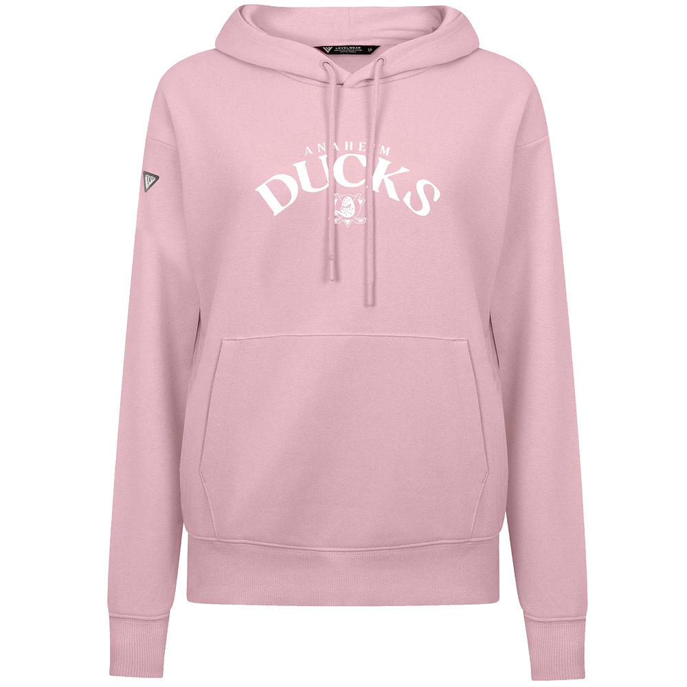 Women's Levelwear  Light Pink Anaheim Ducks Mother's Day Adorn Pullover Hoodie