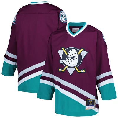 Maillot de joueur la ligne bleue 1996 des Ducks d'Anaheim violet Mitchell & Ness pour jeunes