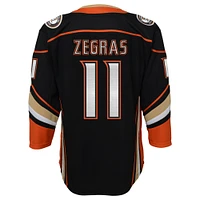 Maillot de joueur premier ministre à domicile des Ducks d'Anaheim noir Trevor Zegras pour jeune