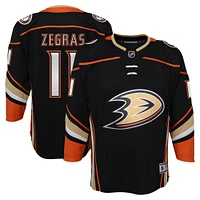 Maillot de joueur premier ministre à domicile des Ducks d'Anaheim noir Trevor Zegras pour jeune