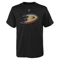 T-shirt noir avec nom et numéro de joueur des Ducks d'Anaheim Trevor Zegras pour jeunes