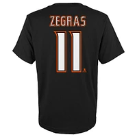 T-shirt noir avec nom et numéro de joueur des Ducks d'Anaheim Trevor Zegras pour jeunes